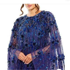 MAC DUGGAL EMBELLISHED TRAPEZE DRESS